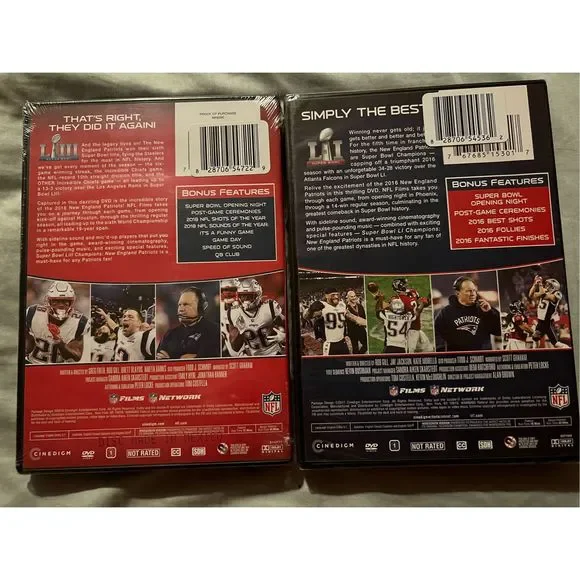 New England Patriots Super Bowl LII and LIII DVDs - Picture 2 of 3